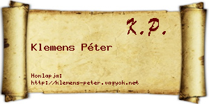 Klemens Péter névjegykártya