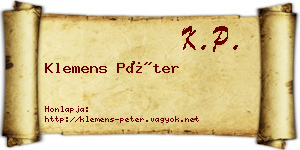 Klemens Péter névjegykártya