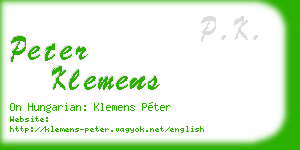 peter klemens business card